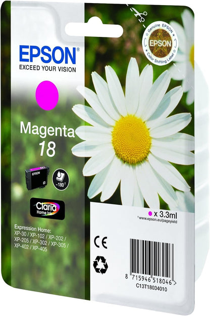 Epson 18 Magenta Daisy Genuine, Claria Home Ink Cartridge