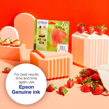Epson Serie 29XL Fragole, Cartucce Claria Home per Stampante Inkjet, Single Pack 1 Colore (Ciano) Formato XL, Stampe Casa/Ufficio fino 450 Pagine, Confezione Retail