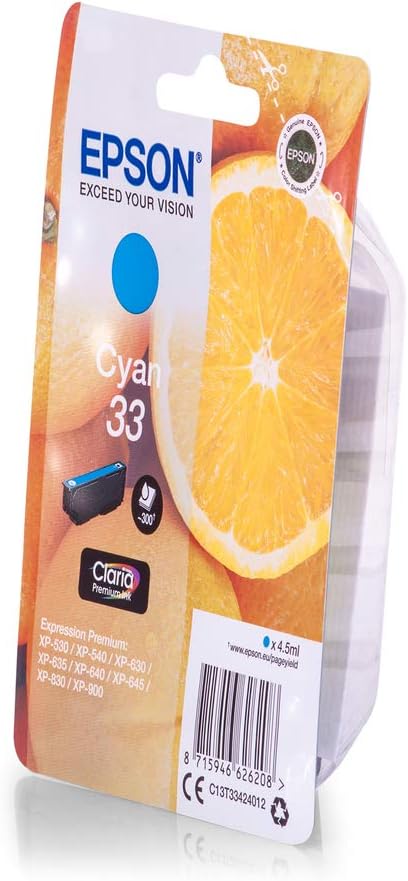 Epson 33 Cyan Oranges, Genuine, Claria Premium Ink