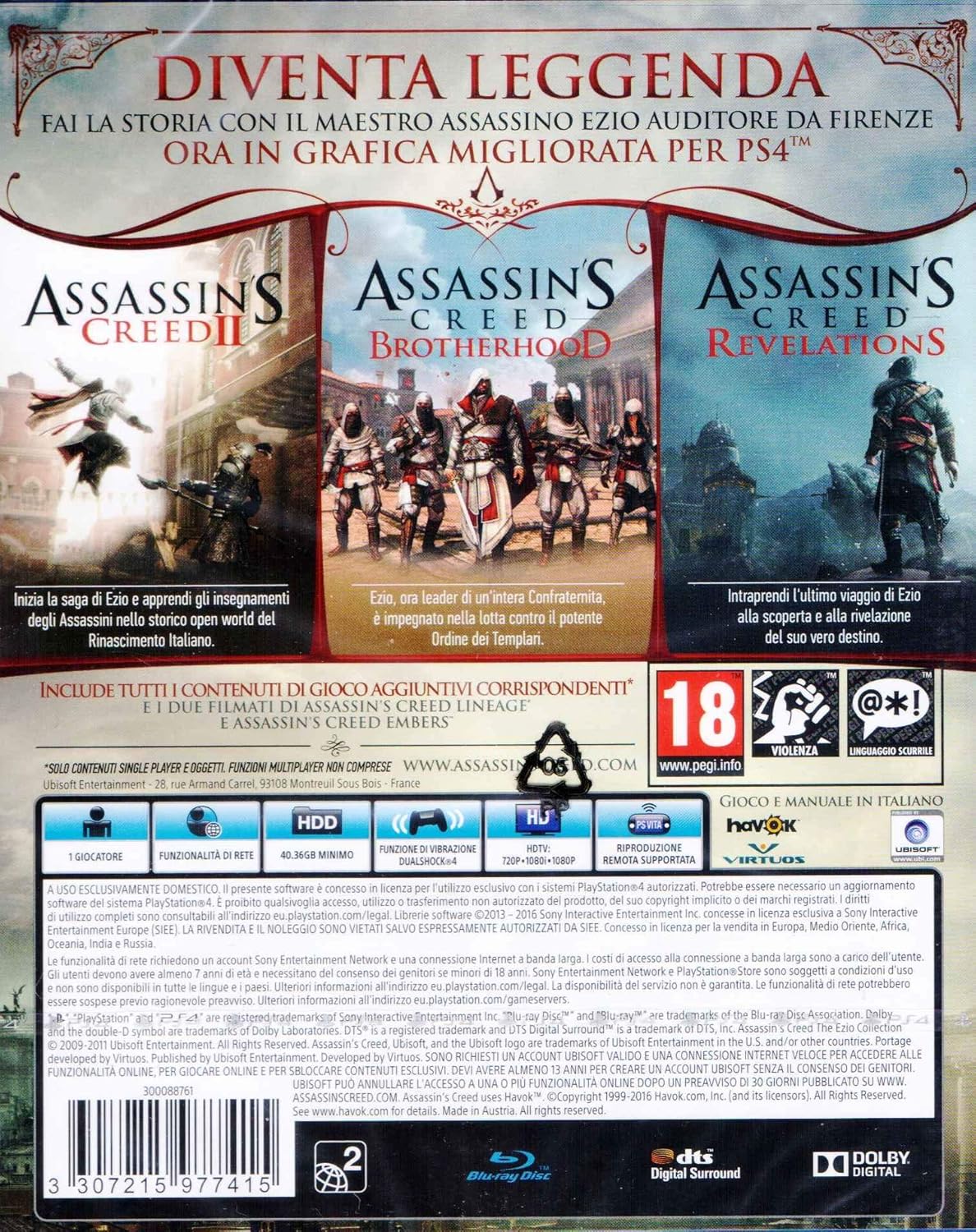Assassin's Creed The Ezio Collection - HD Collection - PlayStation 4
