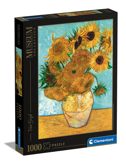 Clementoni 31438 van Gogh – Vase mit Sonnenblumen – Puzzle 1000 Teile, Museum Collection, Geschicklichkeitsspiel für die ganze Familie, Erwachsenenpuzzle ab 14 Jahren Sonnenblumen, Van Gogh