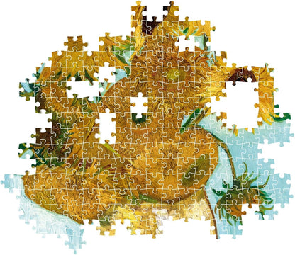 Clementoni 31438 van Gogh – Vase mit Sonnenblumen – Puzzle 1000 Teile, Museum Collection, Geschicklichkeitsspiel für die ganze Familie, Erwachsenenpuzzle ab 14 Jahren Sonnenblumen, Van Gogh