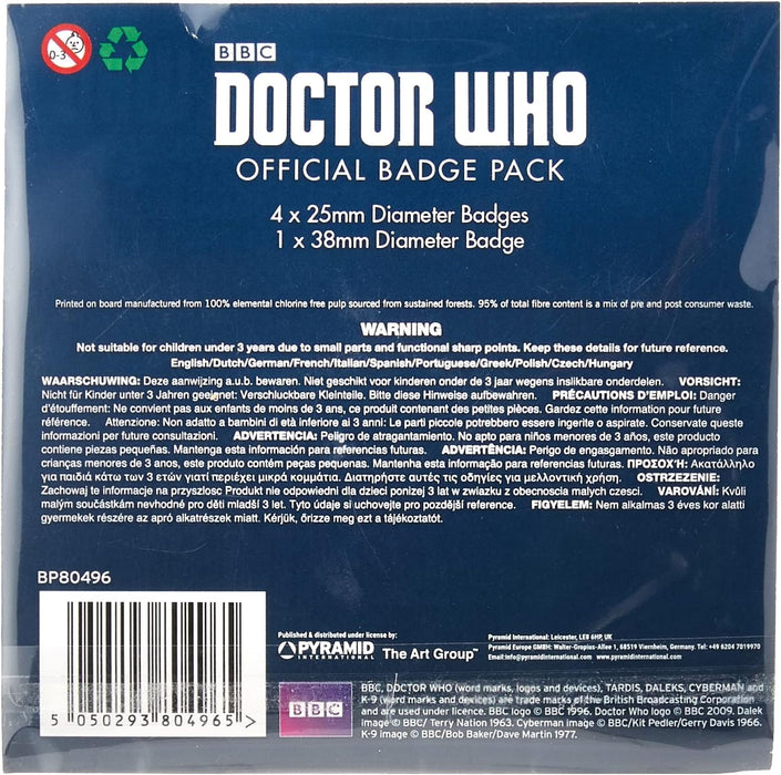 Pyramid International Doctor Who Exterminate Badge, Multi-Colour, 10 x 12.5 x 1.3 cm