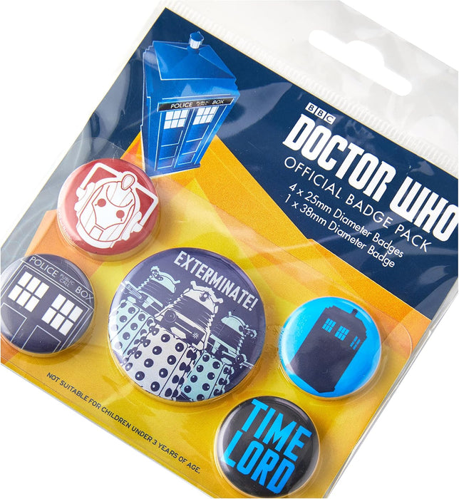 Pyramid International Doctor Who Exterminate Badge, Multi-Colour, 10 x 12.5 x 1.3 cm