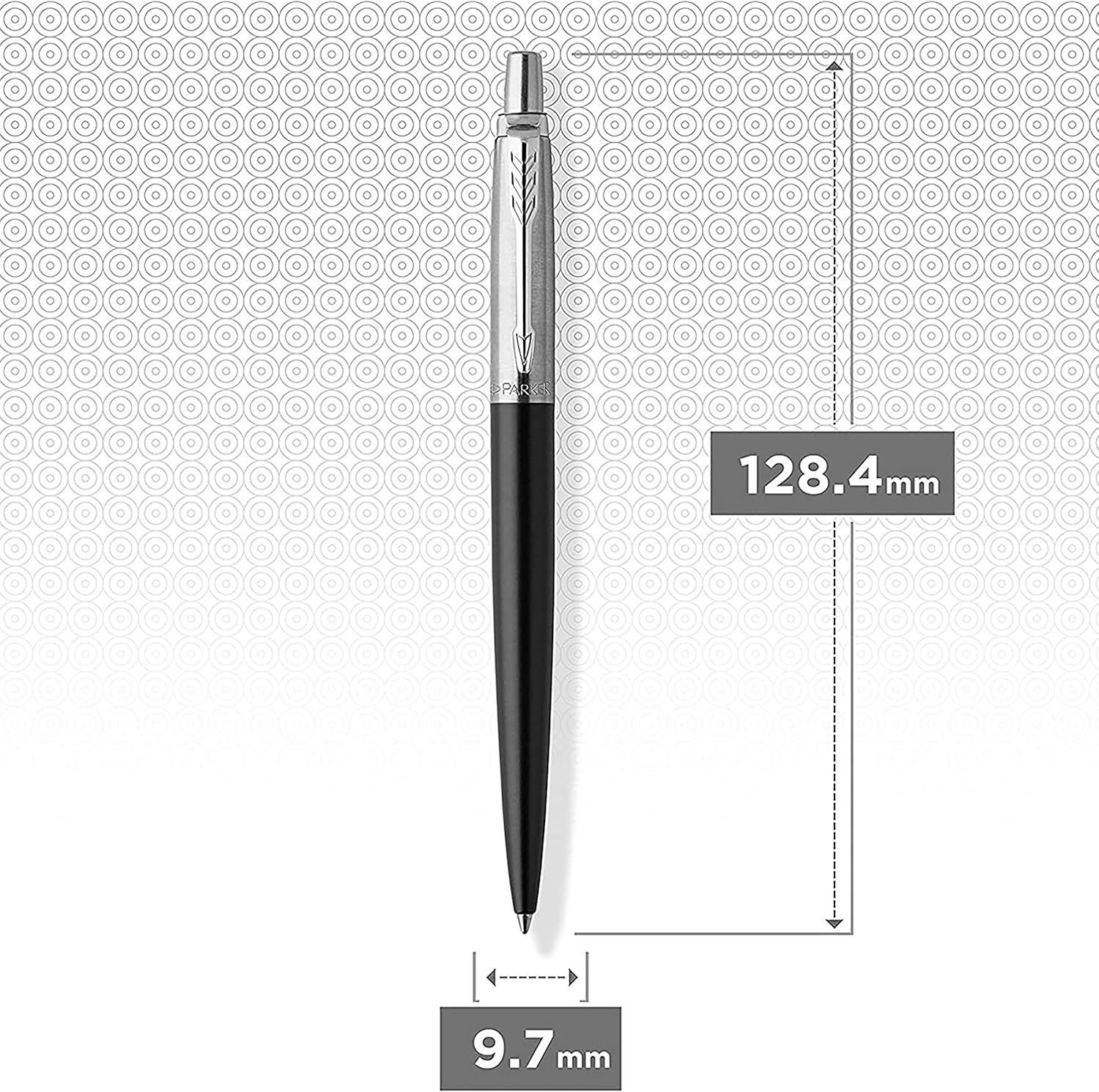 Parker Jotter Kugelschreiber | Bond Street Black | Mittlere Spitze | Blaue Tinte | Geschenkbox