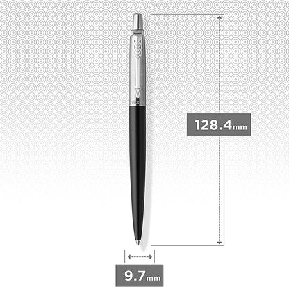 Parker Jotter Kugelschreiber | Bond Street Black | Mittlere Spitze | Blaue Tinte | Geschenkbox
