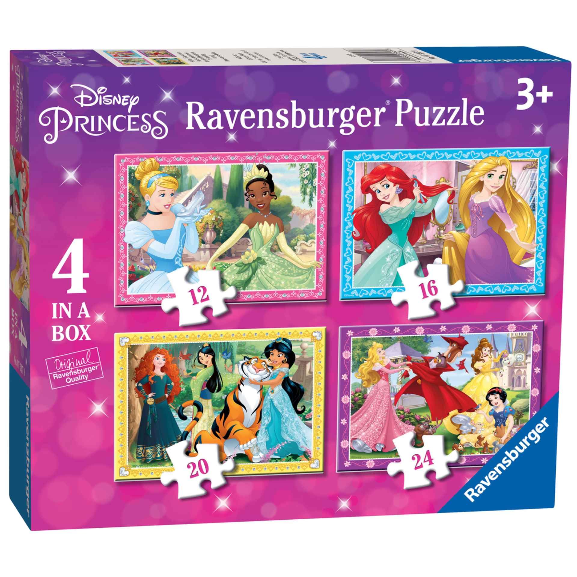 Ravensburger Disney Princess-4 in Box (12, 16, 20, 24 Piece) Jigsaw Puzzles For Kids Age 3 Years and Up