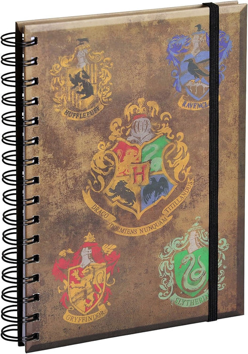 Harry Potter SR72083 Notizbuch A5 Spiralbindung mit den Wappen der Häuser von Hogwarts