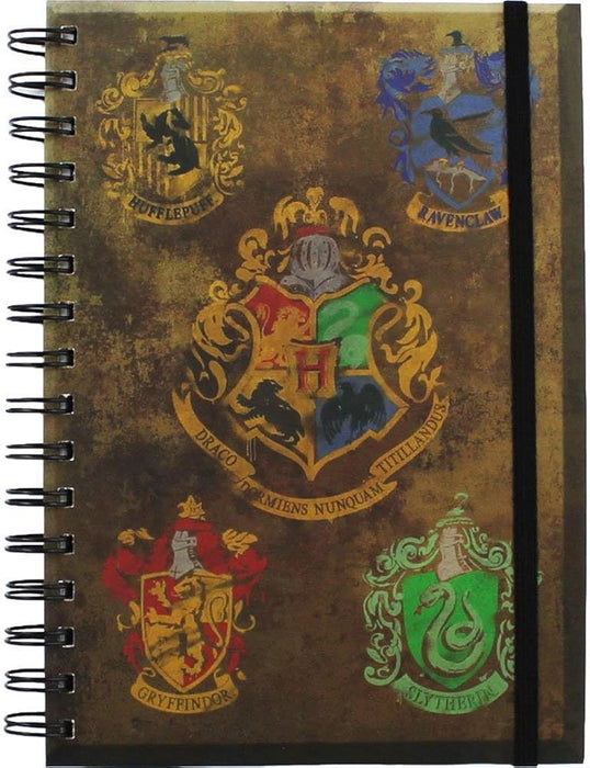 Harry Potter SR72083 Notizbuch A5 Spiralbindung mit den Wappen der Häuser von Hogwarts