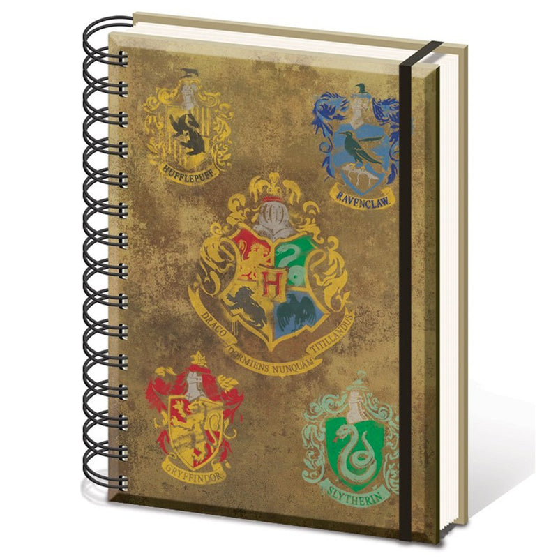 Harry Potter SR72083 Notizbuch A5 Spiralbindung mit den Wappen der Häuser von Hogwarts