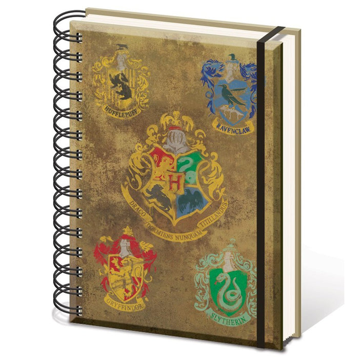 Harry Potter SR72083 Notizbuch A5 Spiralbindung mit den Wappen der Häuser von Hogwarts