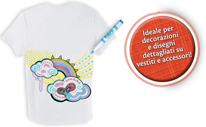 Crayola - Marqueurs pour tissu, 10 pièces, rouge, rose, orange, jaune, violet, vert clair, bleu, bleu clair, gris, noir, Pour décorer les T-shirts et les objets en tissu, 58-8633