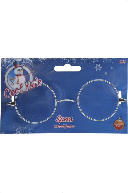Smiffys Wire Framed Santa Specs, Silver