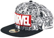 Marvel Logo and Comic Pattern Snapback Baseball Cap, Grey (Grey Grey), One Size
