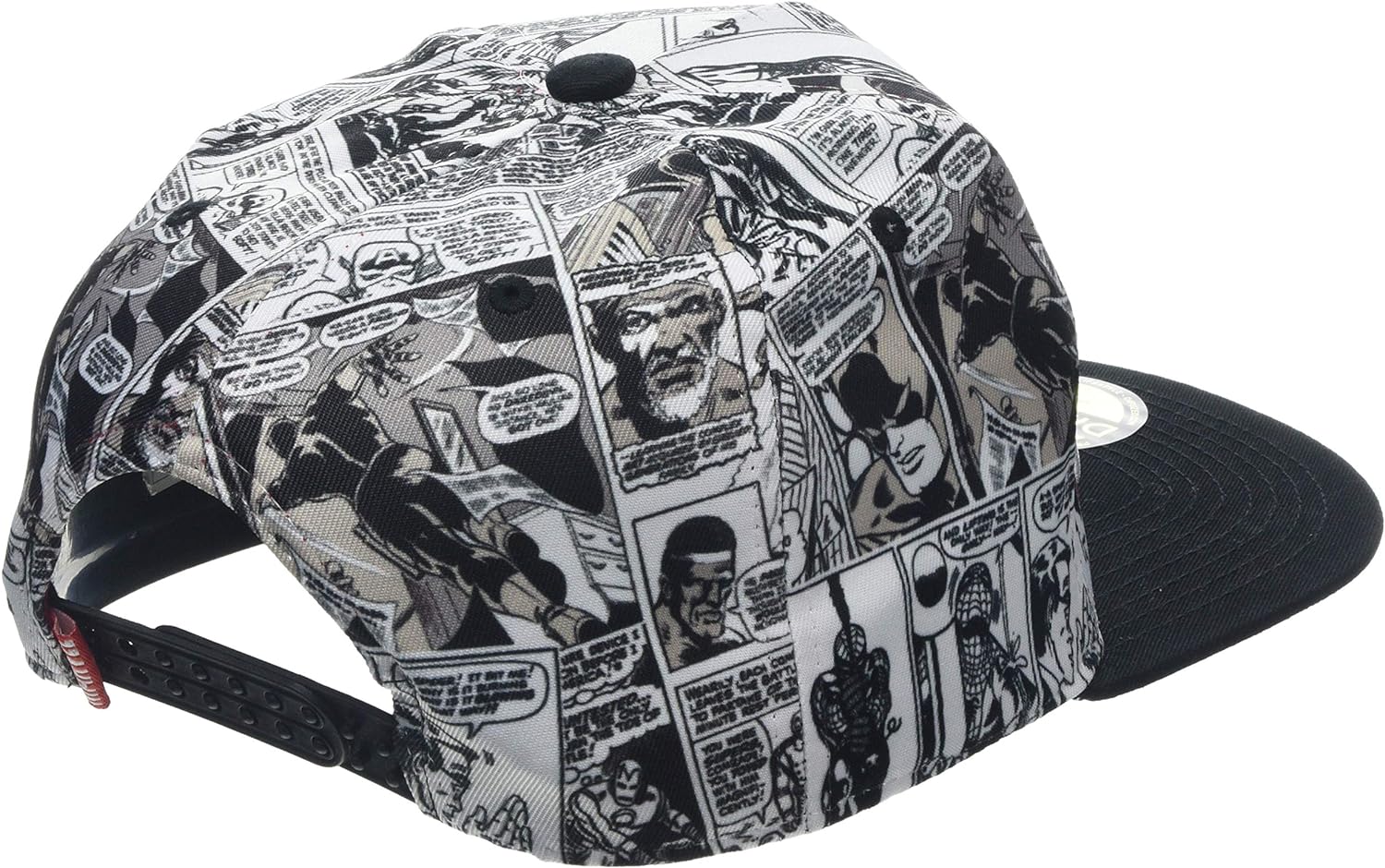 Marvel Logo and Comic Pattern Snapback Baseball Cap, Grey (Grey Grey), One Size