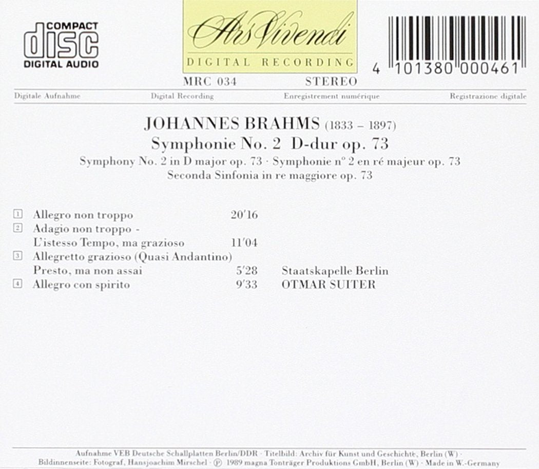 J Brahms - Symphony No 2 In D Major Op 7