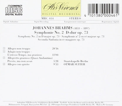 J Brahms - Symphony No 2 In D Major Op 7