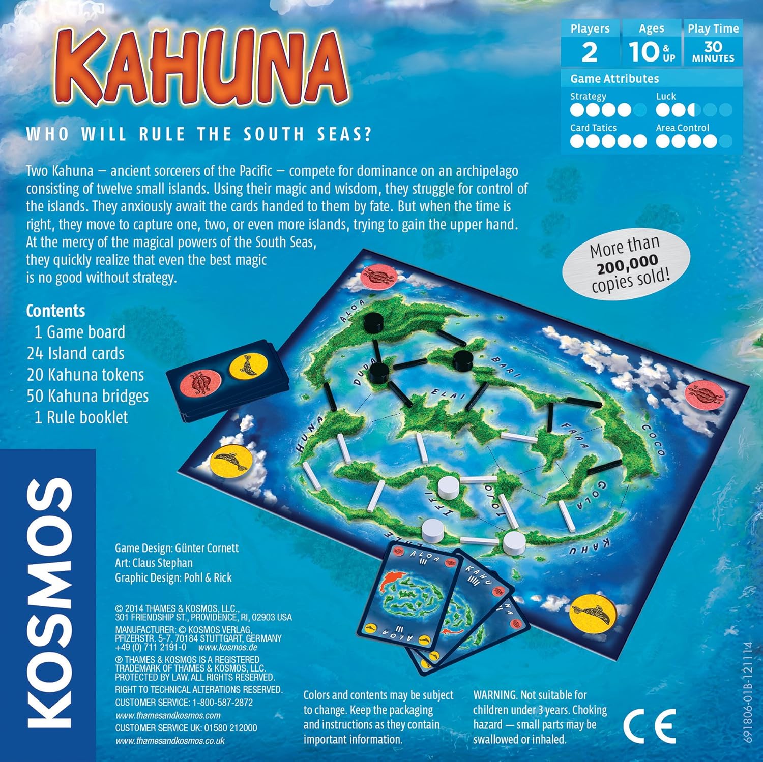 Thames & Kosmos Kahuna, Strategy Card Game, Family Games for Game Night, Competitive Games for Adults and Kids, For 2 Players, Age 10+, 7.9