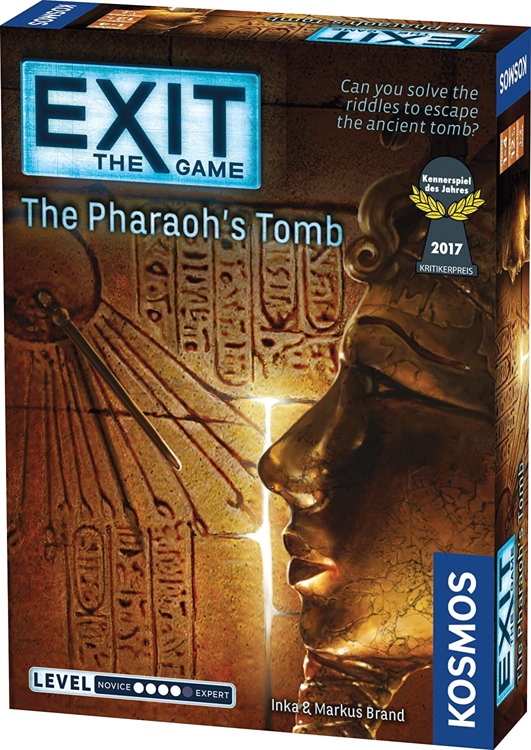 Thames & Kosmos - EXIT: The Pharaoh's Tomb - Level: 4/5 - Unique Escape Room Game - 1-4 Players - Puzzle Solving Strategy Board Games for Adults & Kids, Ages 12+ - 692698