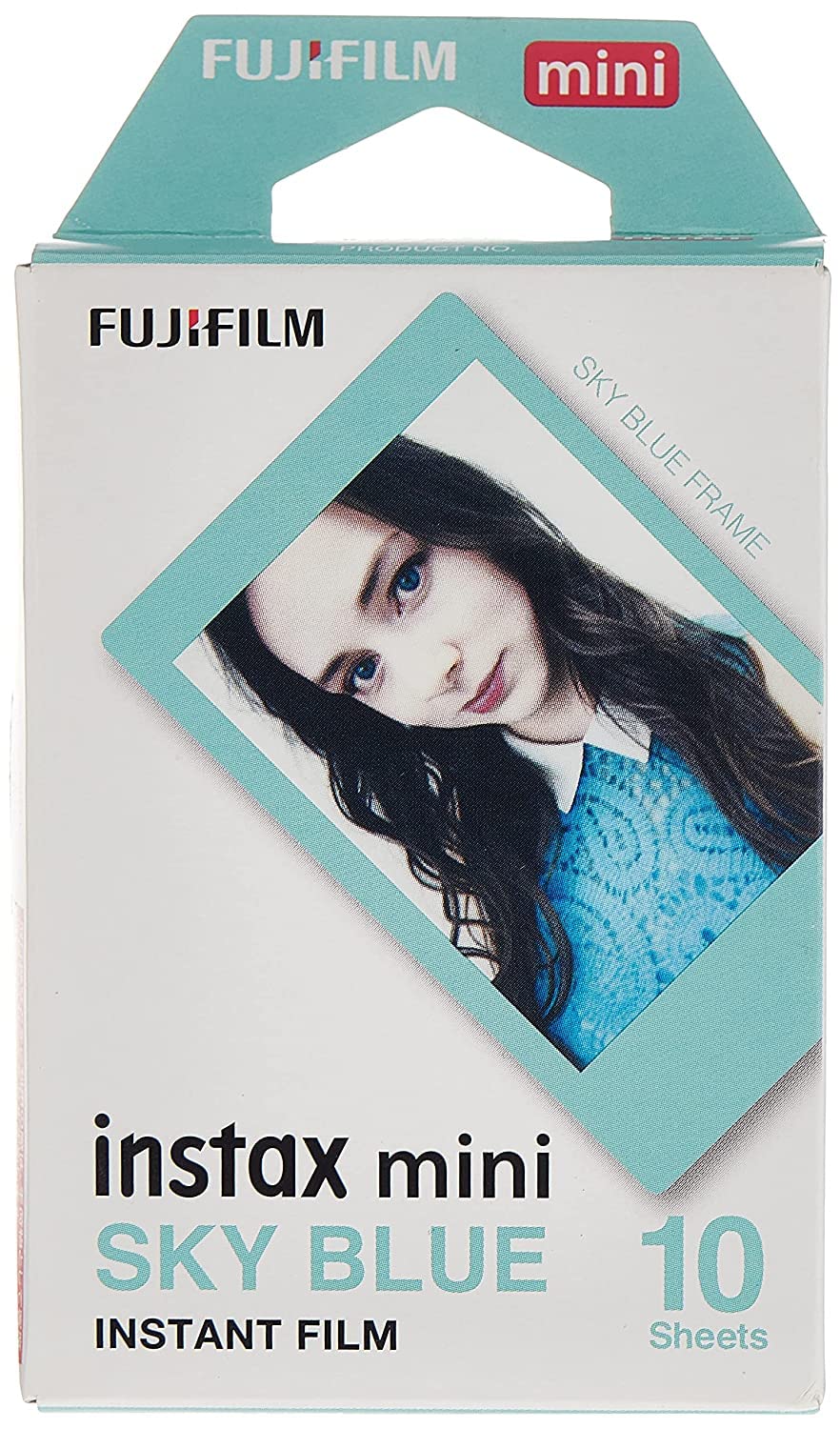 instax mini instant film, Blue border, 10 shot pack, suitable for all instax mini cameras and printers