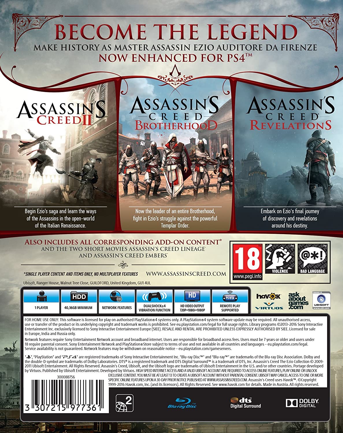 Assassins Creed: The Ezio Collection (Ps4