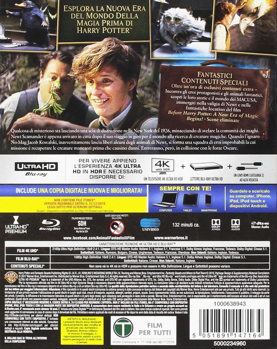 Animali Fantastici E Dove Trovarli (4K Ultra-HD + Blu-Ray + Dig.Copy)