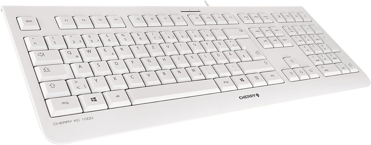 CHERRY ATEN KC-1000 Low Profile Keyboard - Light Grey