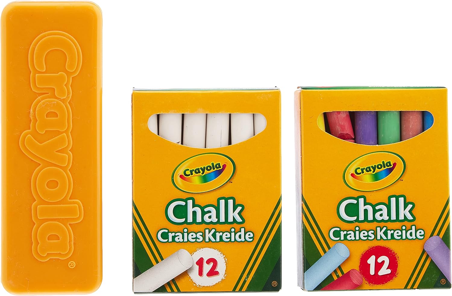 Crayola Chalk and Duster Set of 24 Multicoloured Chalk Sticks and Eraser