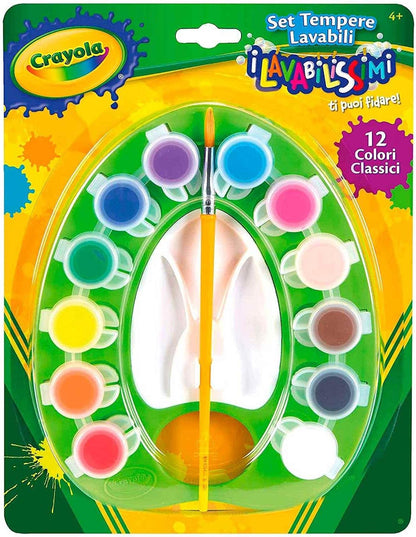 CRAYOLA i Washable Tempere Set with Brush, 12 Assorted Colours, Creative Activity for Children, 54-1066