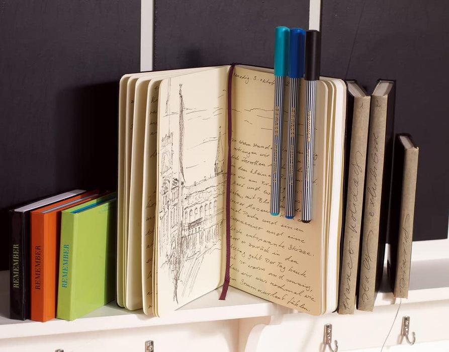 edding 55 - fineliner - black - 10 pens - 0.3 mm nib - colour pen for writing, drawing, underlining, illustrating - for children and adults, at school and in the home or office