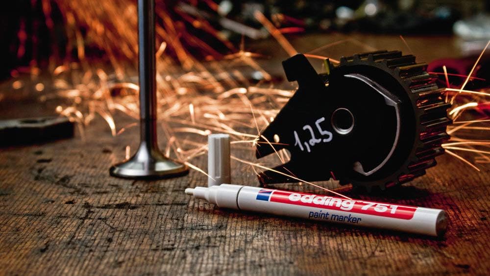 edding 751 paint marker - green - 10 pens - round tip 1-2 mm - paint marker for marking and labelling metal, glass, rocks or plastic - heat-resistant, permanent, smudge-proof and waterproof