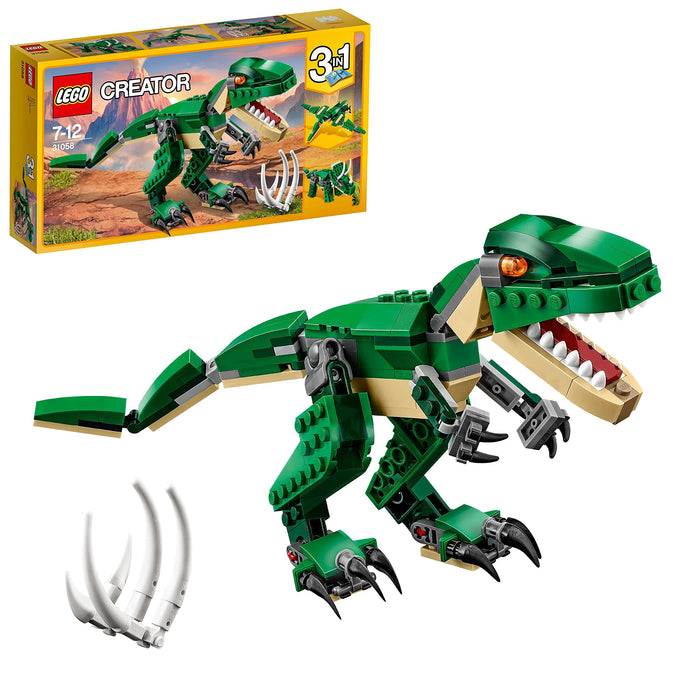 LEGO Creator 3in1 Machtige dinosaurussen Speelgoed Model met Dino Figuren van een T. rex, Triceratops en Pterodactylus, Verjaardagscadeau-idee voor Kinderen 31058