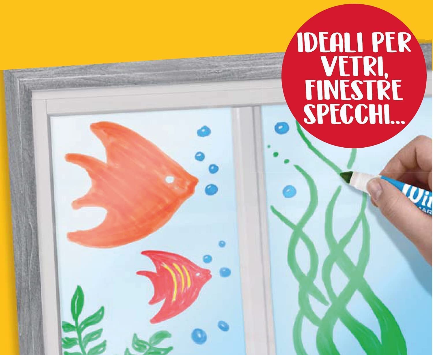 CRAYOLA Washable Window Markers - Assorted Colours (Pack of 8) | Can be Safely Drawn on Any Glass Surface from Mirrors to Car Windows! | Ideal for Kids Aged 3+