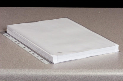 Leitz Premium Expanding Punched Pocket, Pack of 5, Holds up to 200 A4 Sheets, Transparent, Heavy Duty Document sleeve, 170 Micron PP Material, 47188
