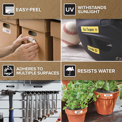 DYMO Authentic D1 Durable Labels | Black Print on Red Tape | 12 mm x 3 m | Labelling Tape for LabelManager Label Makers