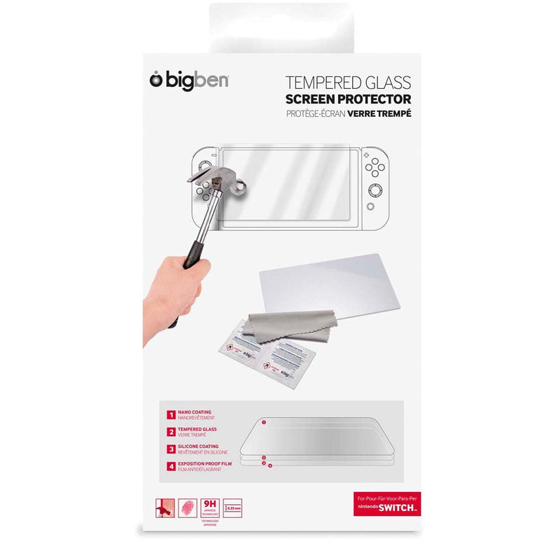 NONAME Nintendo Switch - Tempered Glass Screen Protector (Bilschirmschutz & Reinigungstuch)