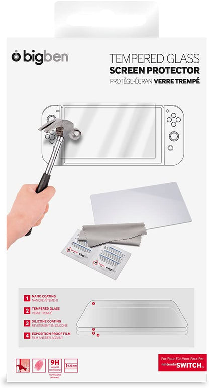 NONAME Nintendo Switch - Tempered Glass Screen Protector (Bilschirmschutz & Reinigungstuch