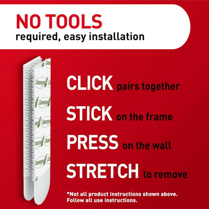 Command Large Picture Hanging Strips - 4 Pairs (8 Strips) Adhesive Strips, Black - Damage Free Hanging - For Posters, Pictures, Frames and Mirrors, Wall Décor and Signs - Holds up to 7.2kg