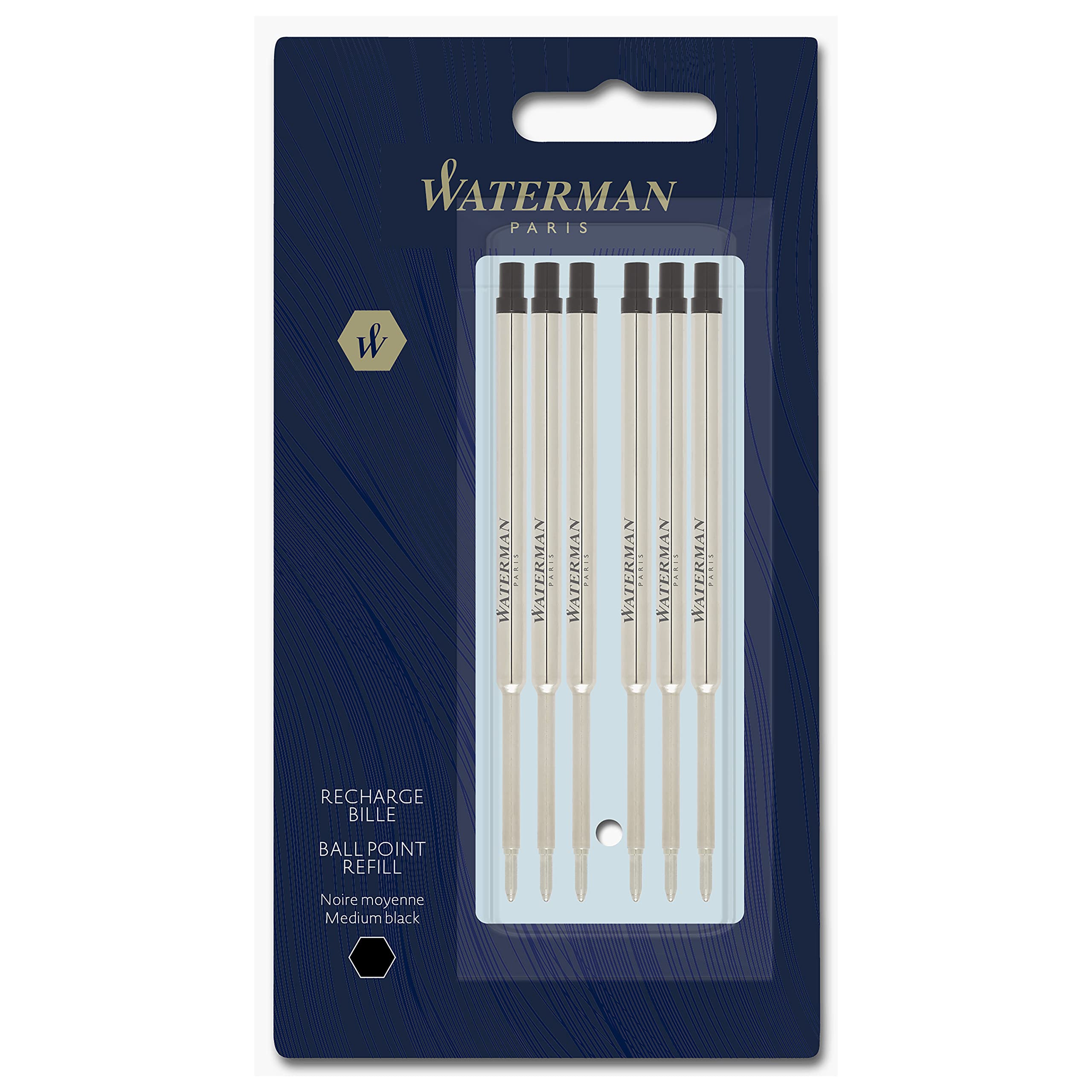 Parker Jotter Ballpoint Pen | Bond Street Black with Chrome Trim | Medium Point Blue Ink