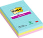 Post-it Super Sticky Notes, Cosmic Colour Collection, lined, 101 mm x 152 mm, 90 Sheets/Pad, 3 Pads/Pack