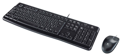 Logitech MK120 Wired Keyboard and Mouse Combo for Windows, QWERTY US International Layout - Black