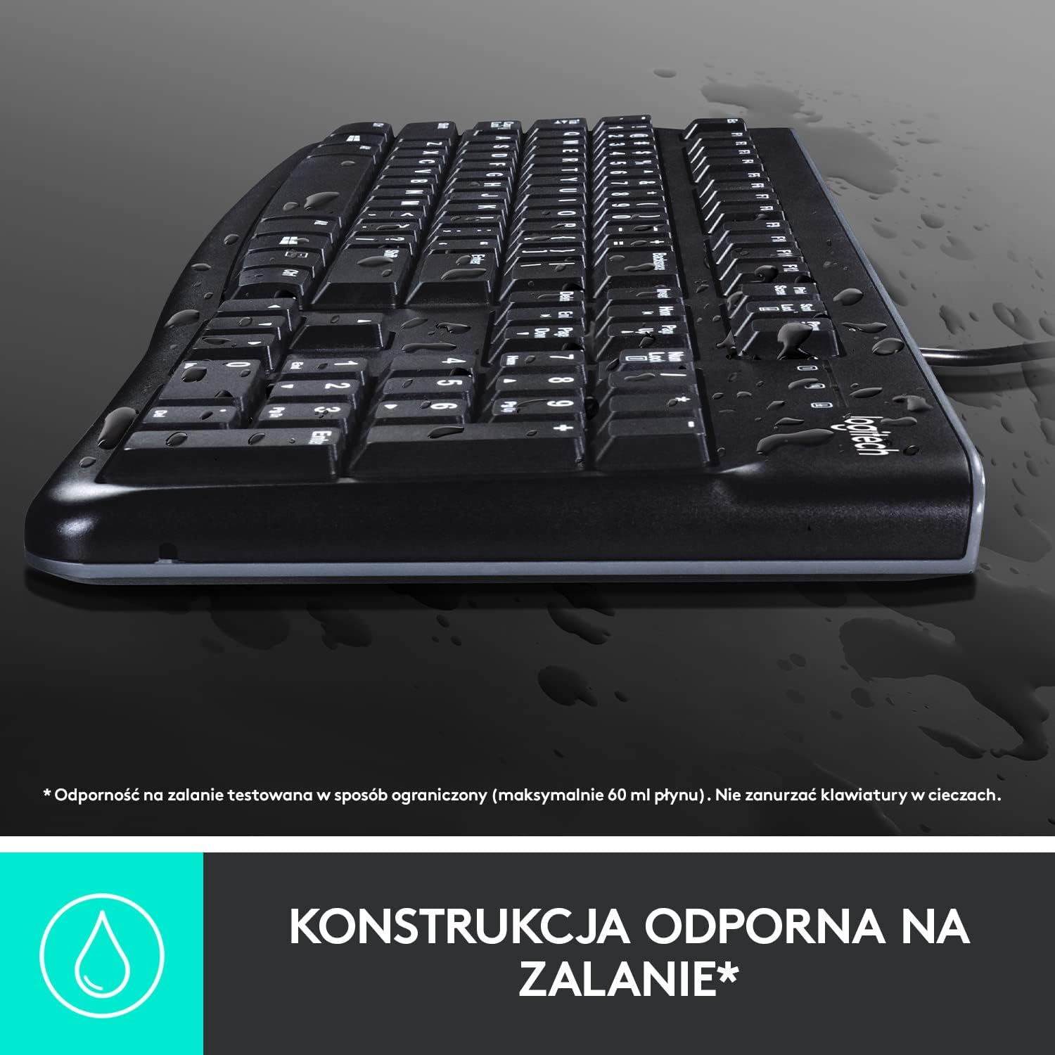 Logitech MK120 Wired Keyboard and Mouse Combo for Windows, QWERTY US International Layout - Black