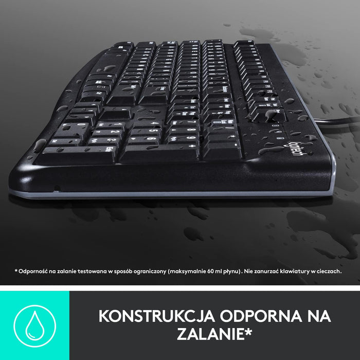 Logitech MK120 Wired Keyboard and Mouse Combo for Windows, QWERTY US International Layout - Black