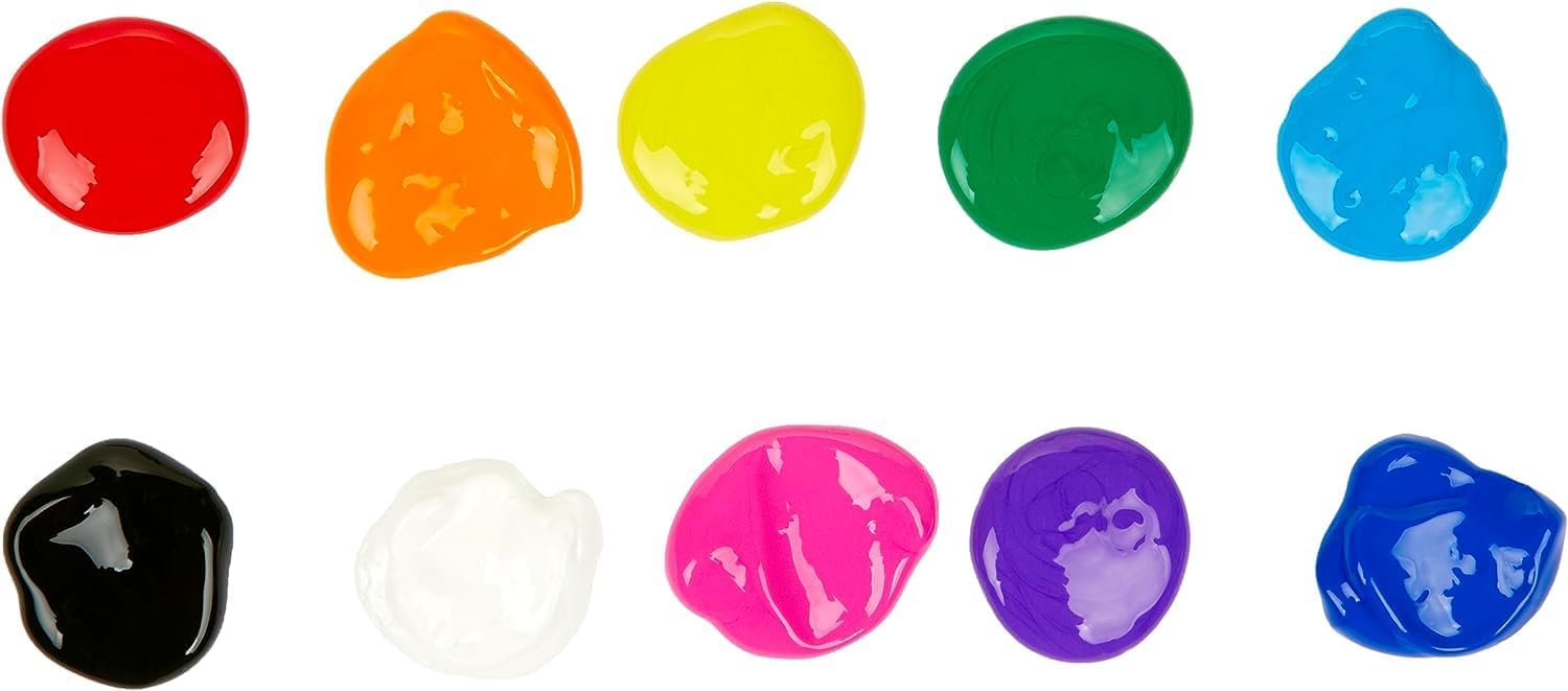 CRAYOLA Washable Paints - Assorted Colours (Pack of 10) | Perfect for Any Arts & Crafts Needs - Easily Washable | Ideal for Kids Aged 3+ (Packaging may vary