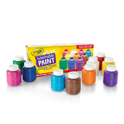 CRAYOLA Washable Paints - Assorted Colours (Pack of 10) | Perfect for Any Arts & Crafts Needs - Easily Washable | Ideal for Kids Aged 3+ (Packaging may vary