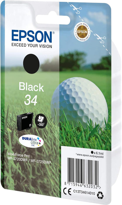 Epson 235M513 Original 34 Tinte Golfball (WF-3720DWF WF-3725DWF,AmazonDashReplenishment)schwarz