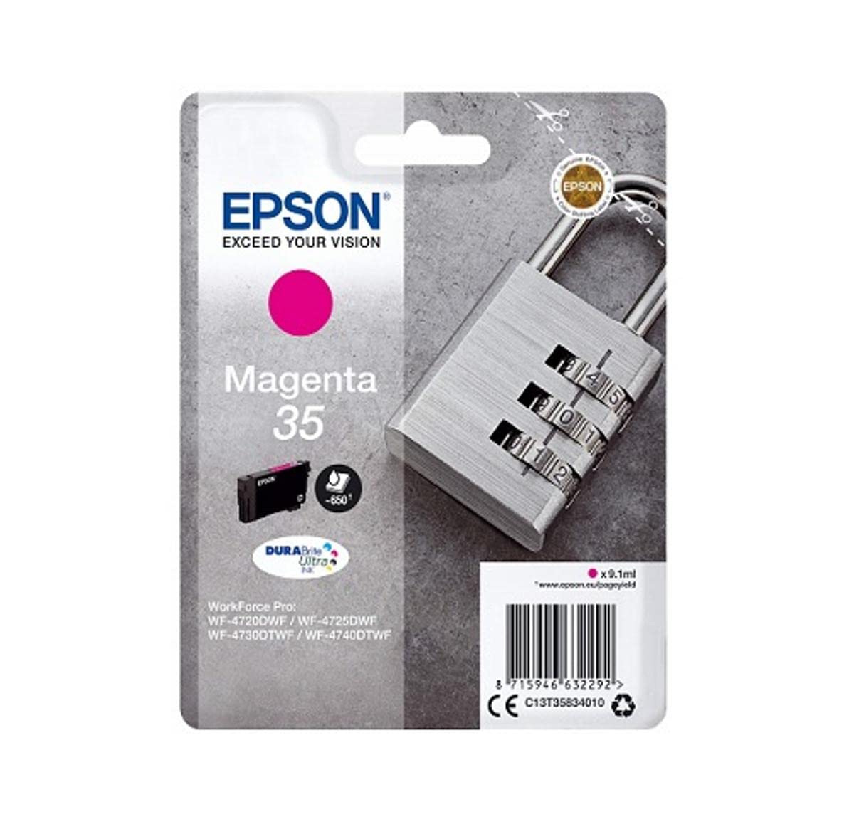 Epson 35 Magenta Padlock Genuine Ink, Claria Photo HD Ink Cartridge