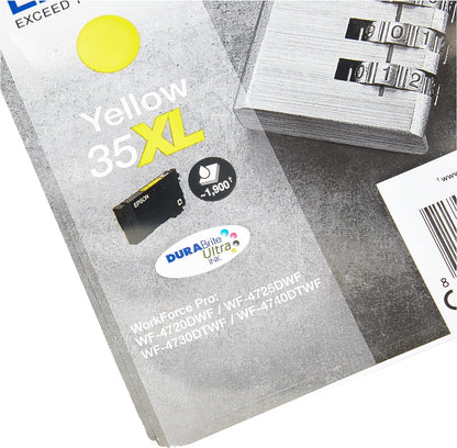 Epson 35XL Yellow Padlock High Yield Genuine Ink, Claria Photo HD Ink Cartridge