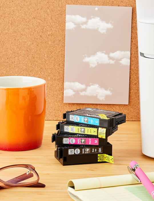 Epson 34XL Golfball Genuine High Yield Multipack, 4-colours DURABrite Ultra Ink Cartridges, Black/Yellow/Magenta/Cyan