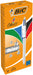 BIC 4 Colours Shine Retractable Ballpoint Pen Black/Blue/Red/Green (Pack of 12